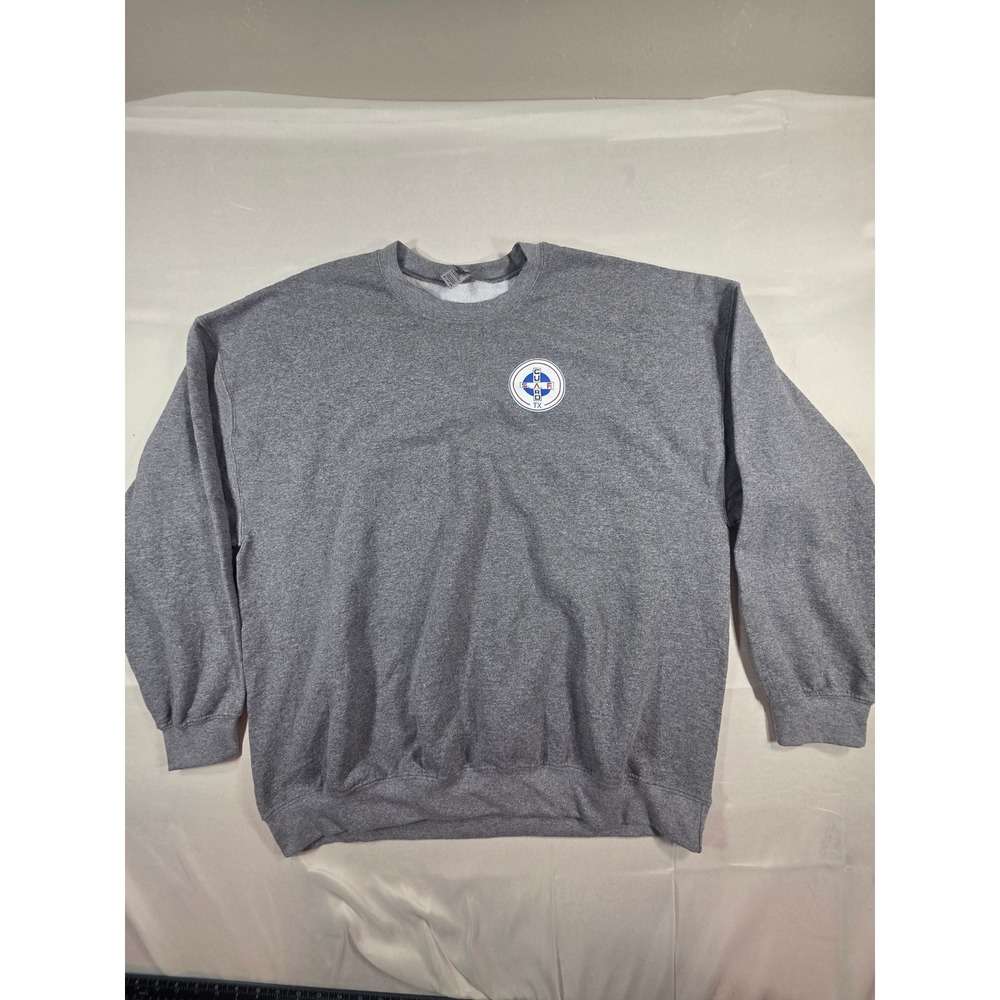 Gildan Heavy Blend Sweatshirt Mens 2XL Gray Guard TX Graphic Crewneck Fleece